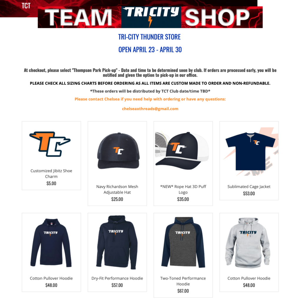 Tri City Thunder Team Store
